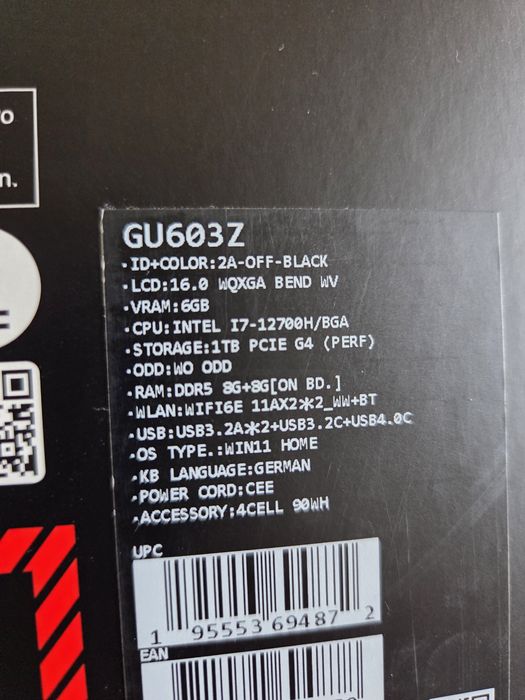 Asus Zephyrus M16 (GU603ZM)