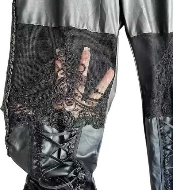 Legginsy PUNK RAVE goth wiązane alternative killstar dollskill