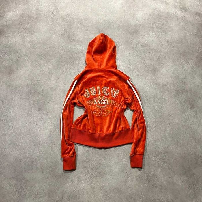 Vintage Bluza Welurowa Y2K Zip Up Hoodie Juicy Angel Coquette Retro