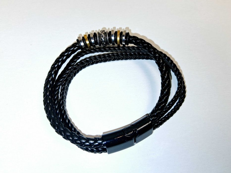 N270 Skórzana Bransoletka Męska Pleciona Dla Syna To My Son Prezent