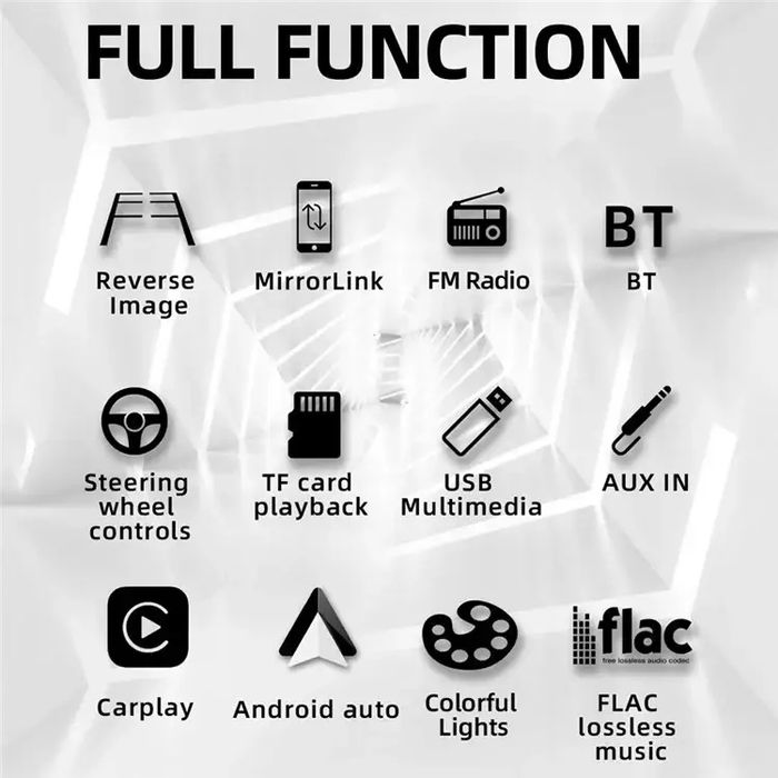 Магнітола - камера заднього виду, WiFi, Bluetooth, навігація, FM, акус
