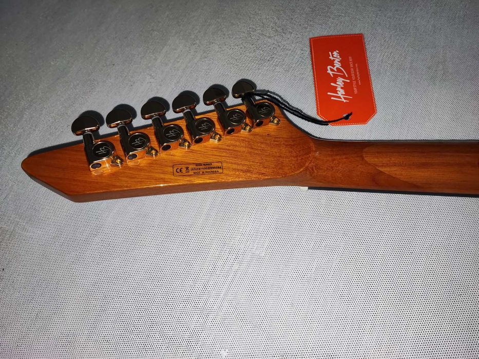 Harley Benton EX-76 Classic GHW AN gitara explorer - USTAWIONY!
