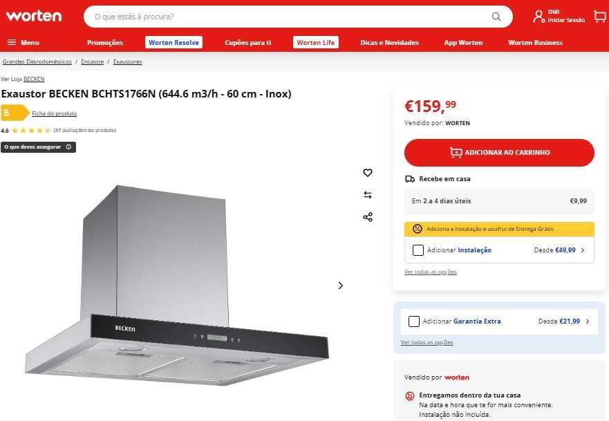 Exaustor Becken Mistral para peças