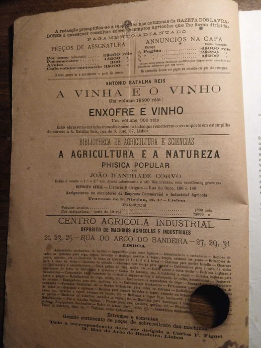 Gazeta dos Lavradores, Março de 1881