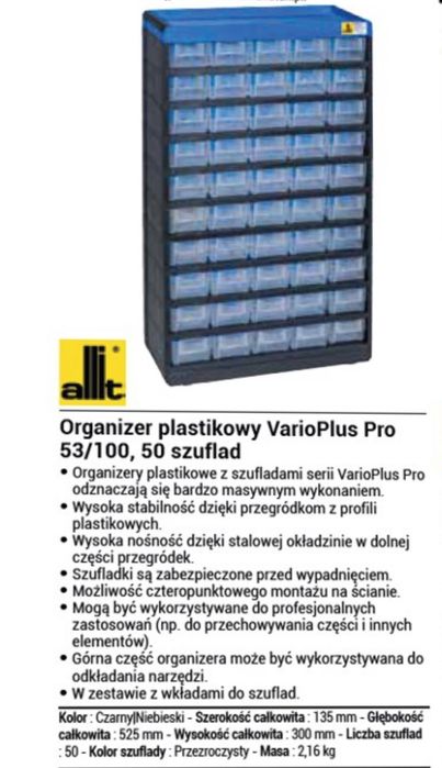 Organizer magazynek z 50 szufladkami ALLiT