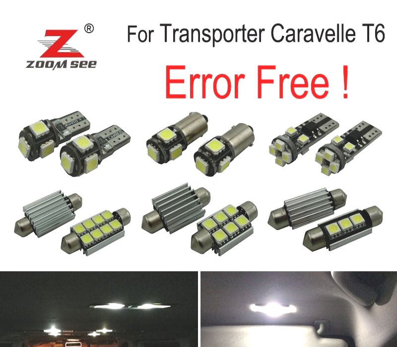 KIT COMPLETO DE 19 LÂMPADAS LED INTERIOR PARA VOLKSWAGEN VW CARAVELLE MK6 T6 2016-2018