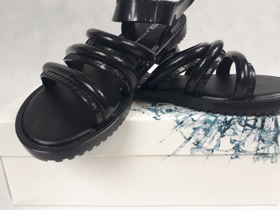 Nowe Sandały MELISSA Flox + Vitorino Campos 31852 Black klapki 40