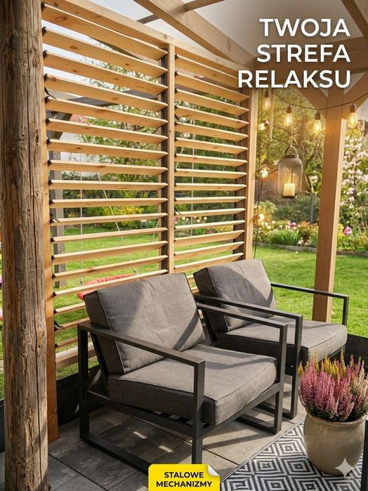 Żaluzje ogrodowe ruchome deseczki system Flex Wood