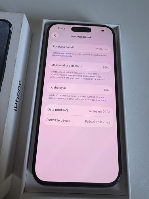 Bateria 95% iPhone 15 Pro 256gb Blue Titanium Idealny