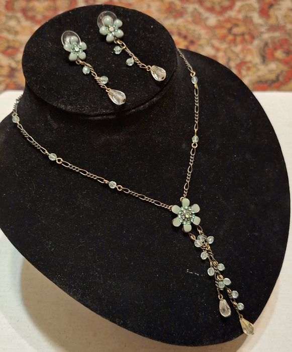 Винтажный Комплект! Колье! и Серьги!  Эмаль 80-90  Германия!