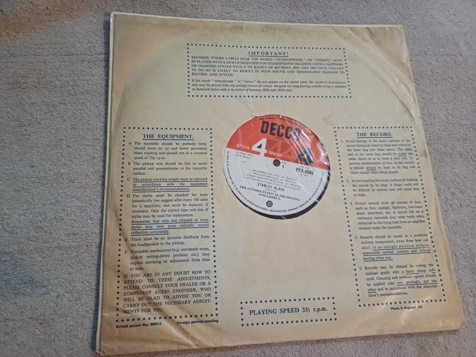 Vinil - Russia, Stanley Black, London Fest Orch and Chorus. Decca 1965