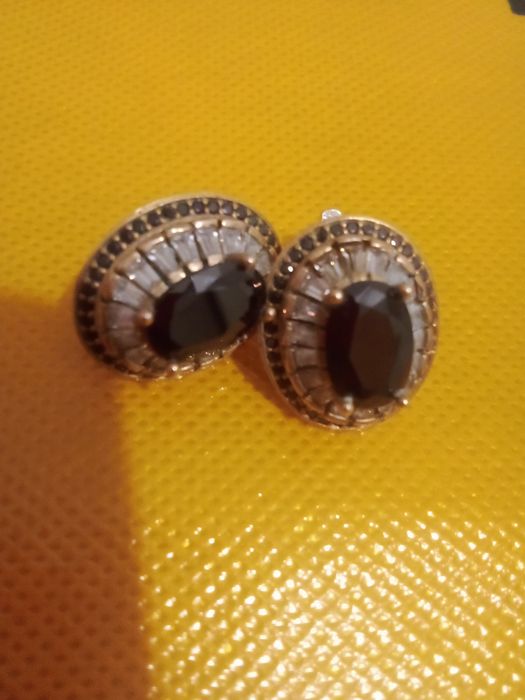 Сережки срібні з цирконіями,грузинська біжутерія  із  Тбілісі.
