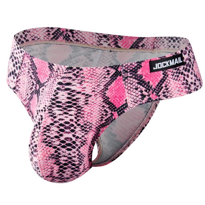 Męskie stringi JOCKMAIL odważny krój, efekt modelowania, wzór węża - M