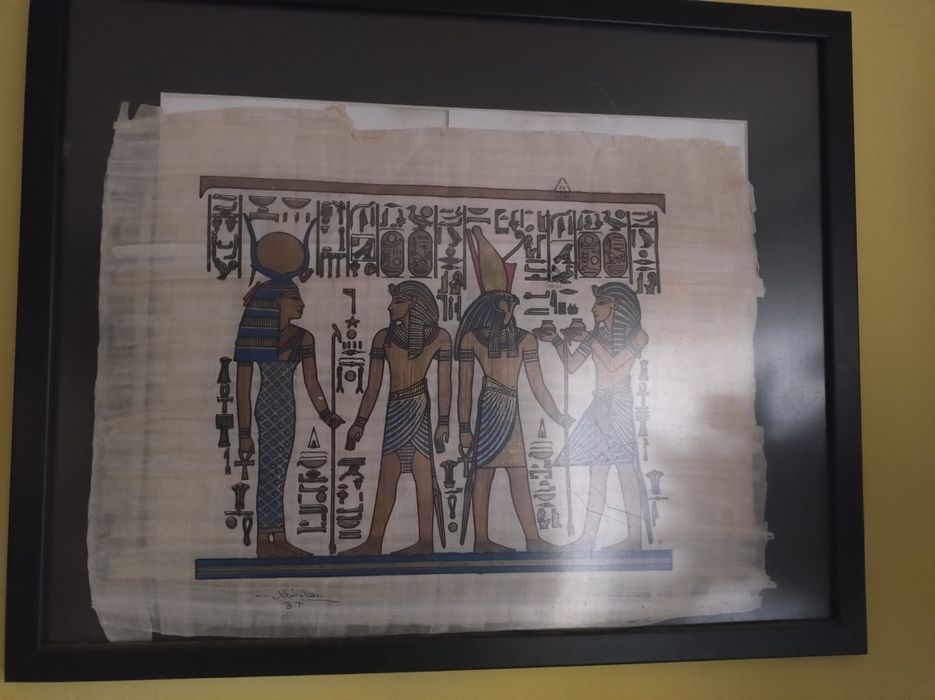 Papirus ręcznie malowany ,  ważenie serca