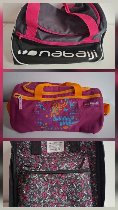 Zestaw plecak i dwie torby sportowe dziewczynki Decathlon Lego Friends