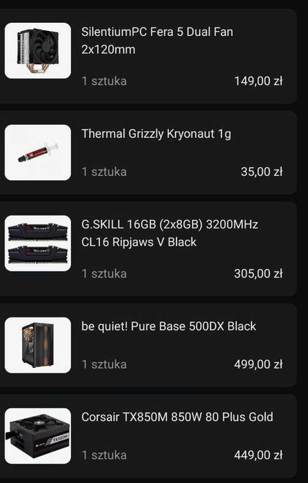 Komputer PC RX 6600 8GB Ryzen 5600 16GB RAM 1 TB