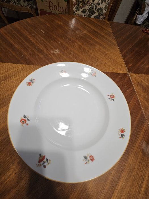 Talerze głębokie Bogucice PRL – porcelana, kwiaty, 6 sztuk