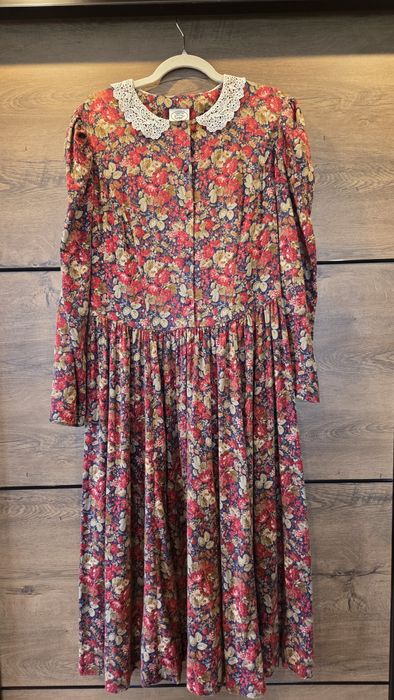 Vintage Laura Ashley sukienka floral cottagecore EU 44