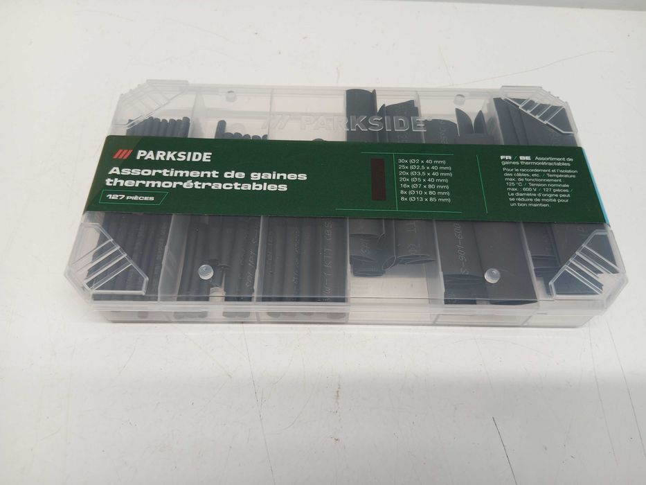 PARKSIDE Zestaw rurki termokurczliwe czarne 127 elementów