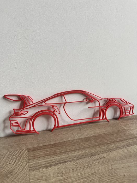 Porsche 911 GT3 RS Dekoracja Ścienna Sylwetka Samochodu Ozdoba