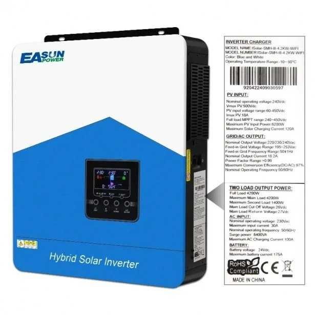 Гібридний інвертор EASUN 4.2kW 24V ISolar SMH-III-4.2KW-24V wi-fi