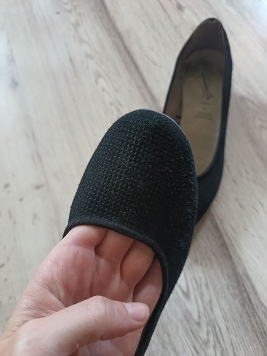Buty czółenka skórzane skóra naturalna 39