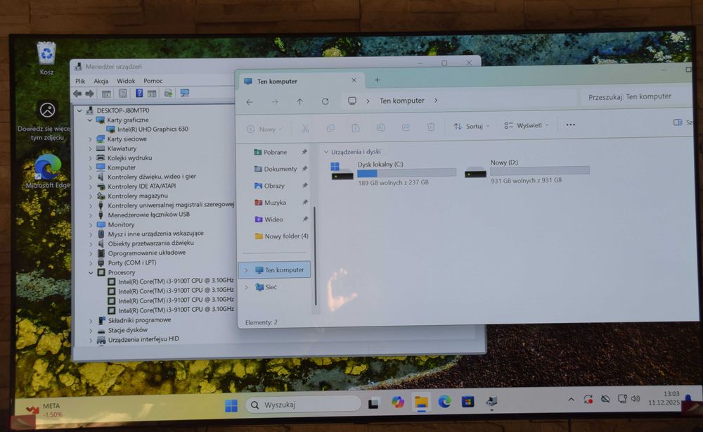 HP Prodesk 600 G5 Mini i3 9gen 256ssd+1Tb