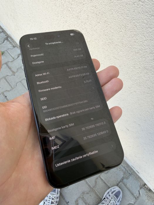 Iphone 15 Pro Max 256GB Czarny Tytan