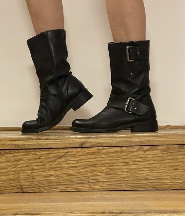 Botki skorzane ocieplane motobike kozaki skora naturalna 39r.