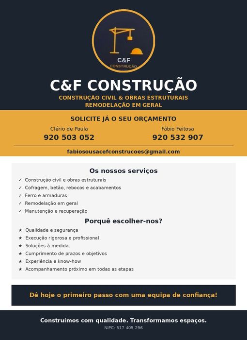 C&F Construction, Civil Construction, Structural Works, and General Renovation