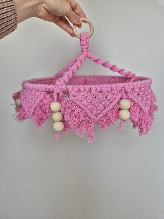 Karuzela dla dzieci niemowląt ręcznie robiona makrama handmade