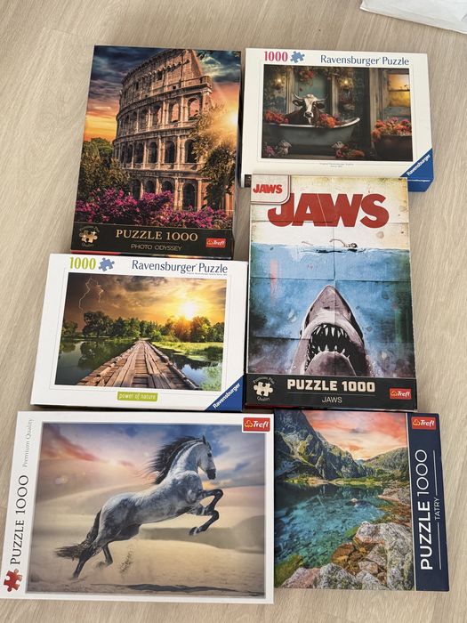 Puzzle 6x1000 el. Ravensburger + Trefl | kompletne | Wrocław