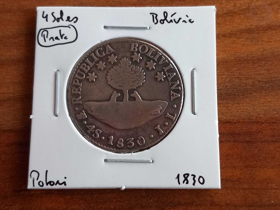 Moeda 4 Soles Bolívia 1830