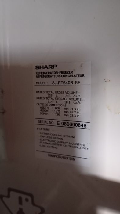 Lodówko zamrażarka SHARP DUŻA