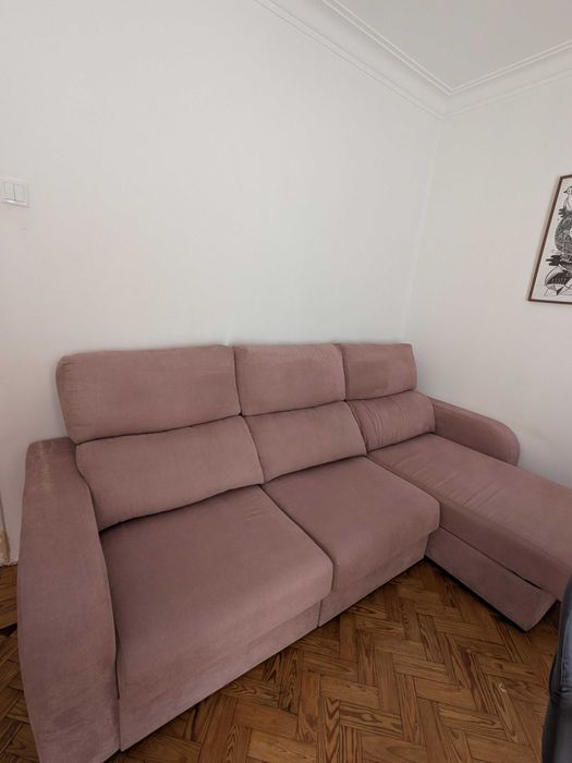Sofá 3 lugares com chaiselongue