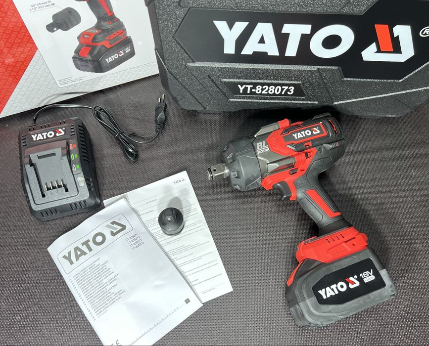 Ударный бесщеточный аккумуляторный гайковерт YATO YT-828073 2400 Нм