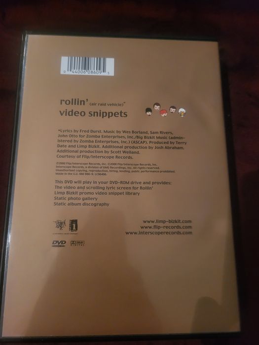 DVD Single Original Limp Bizkit - Rollin' (Air Raid Vehicle)