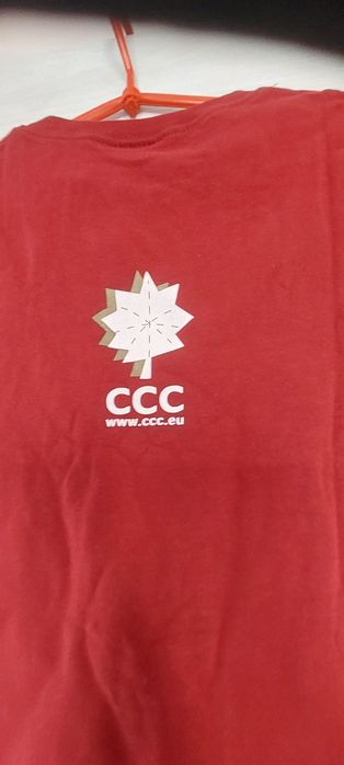 Bluzka top t-shirt nowa ccc M bordo krotki rękaw Red Bird
