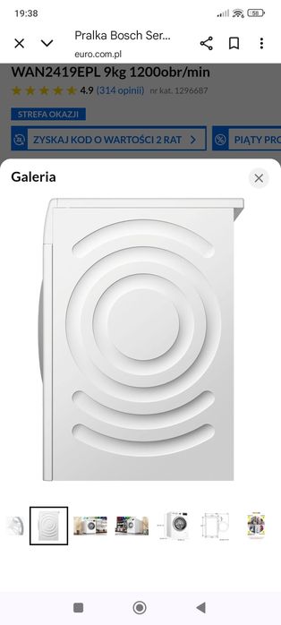 Pralka Bosch Serie 4 WAN2419EPL 9kg 1200obr/min