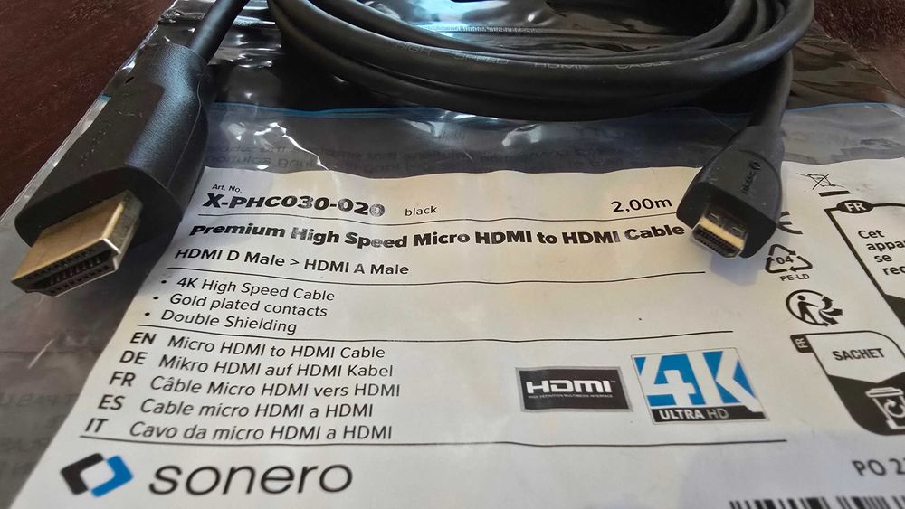 Cabo Micro HDMI - HDMI 2m