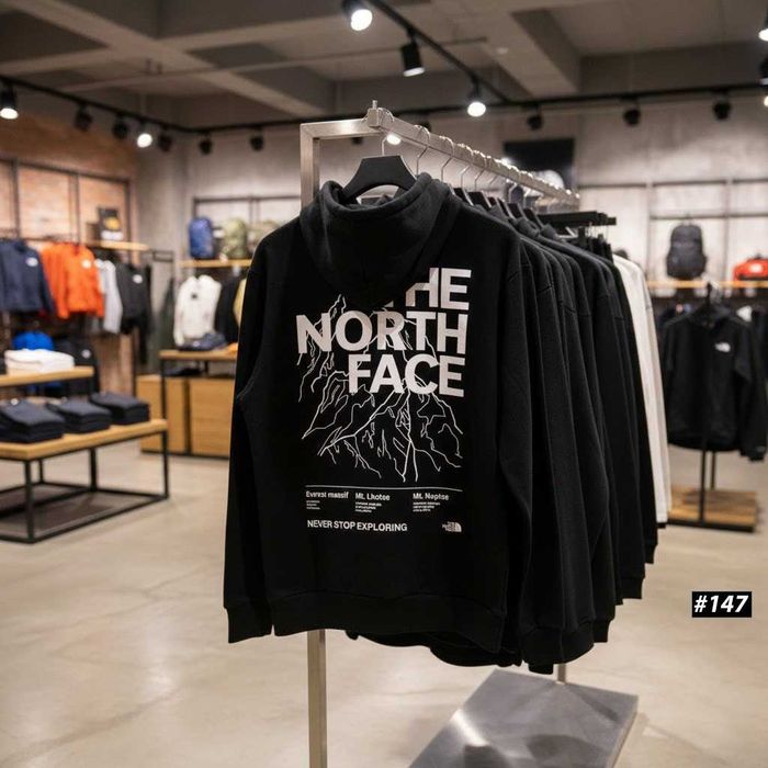 Черное Худи THE NORTH FACE Mountains / Кофта ТНФ Чорна Горы  (XS-XXL)