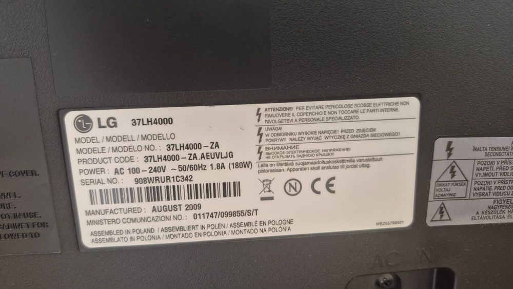 TV LG  Televisão LCD 37 polegadas 94 cm diagonal