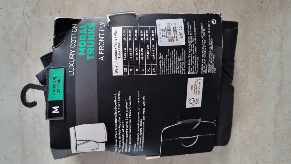 Boxers Homem pretos  XL novos