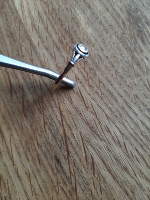 Pierścionek z brylantem 0,2 ct szlif stary okrągły certyfikat