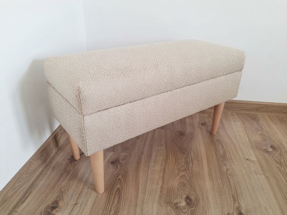pufa otwierana 60cm podnóżek taboret tapicerowana schowek pojemnik