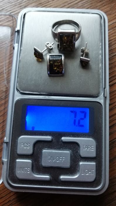 Kpl srebrny bursztyn zielony kolczyki wisiorek pierścionek 13 srebro