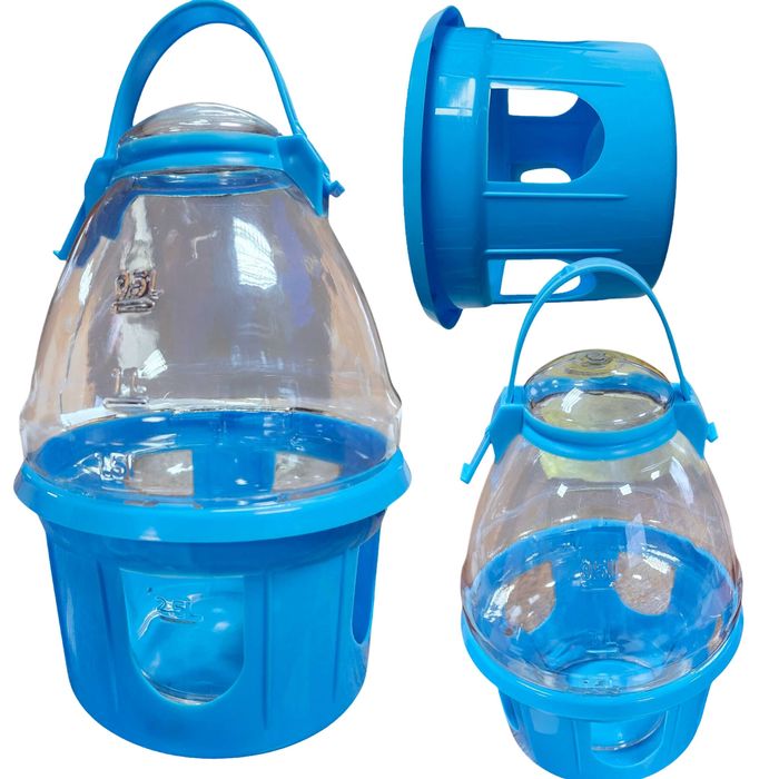 Pojnik transparentny poidło dla gołębi z uchwytem miarką zamkiem 2,5L