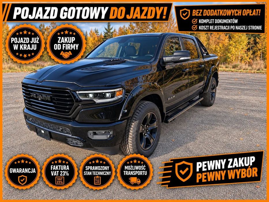 RAM 1500 RAM 1500 Sport 5.7 Hemi 4x4 pokrywa paki orurowanie fv 23%