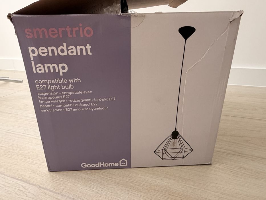 Lampa wisząca czarna druciak loft GoodHome Smertrio E27