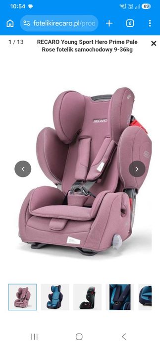 Fotelik  samochodowy Recaro Hero do 36 kg
